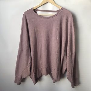 Lavender Open Back Cross Over Sweat Shirt